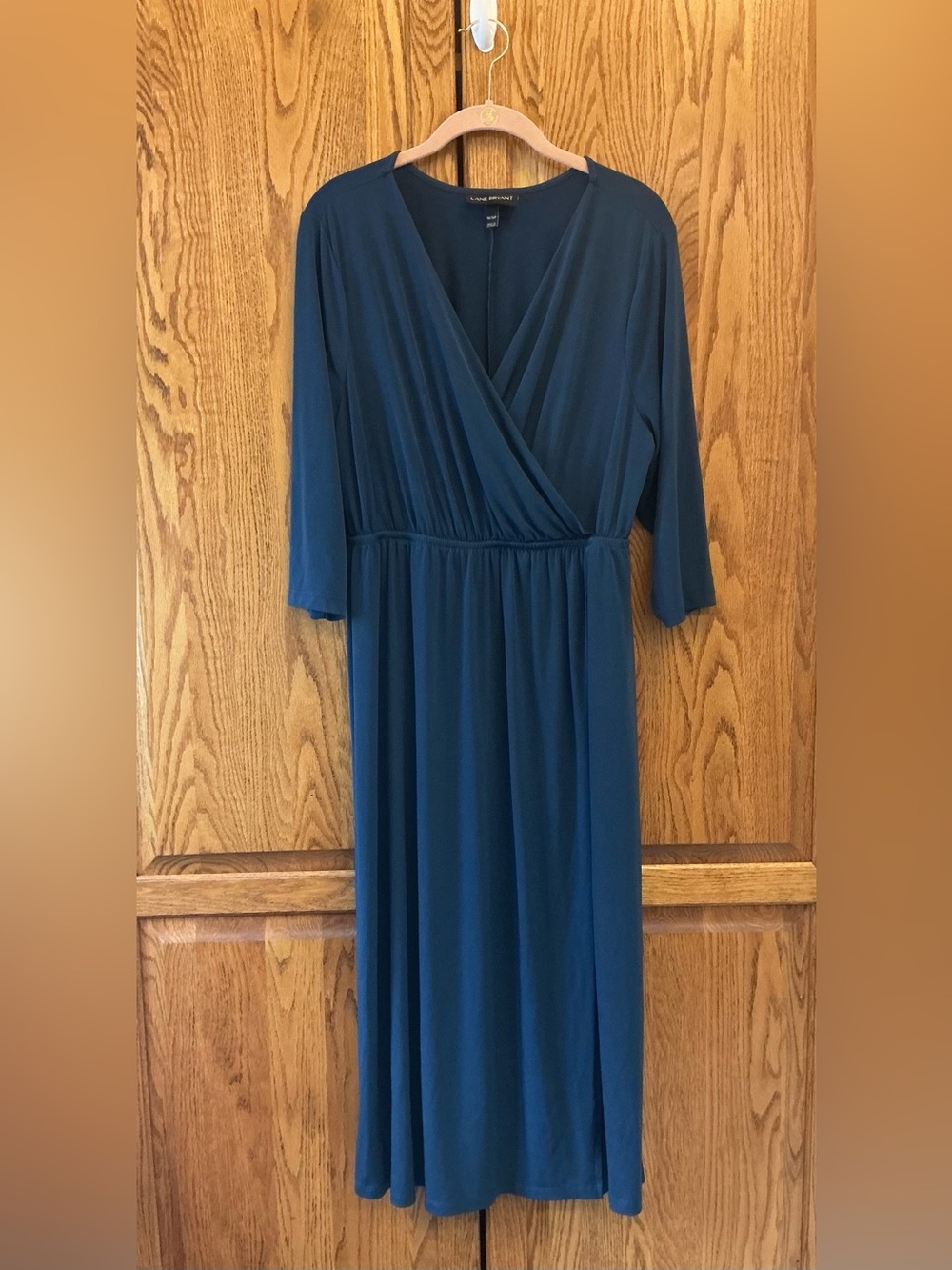 Lane Bryant Teal Wrap-Style Maxi Dress Size 14/16P